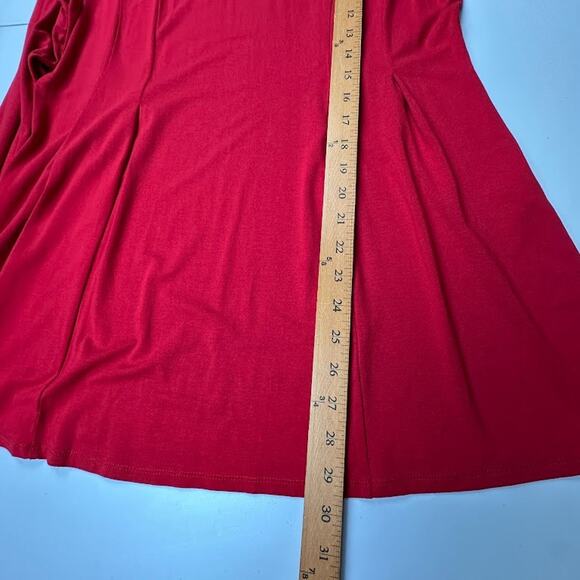 J Jill Top Womens Medium Red Tunic Long Sleeve Stretch Minimalist Comfort Career - Picture 10 of 12
